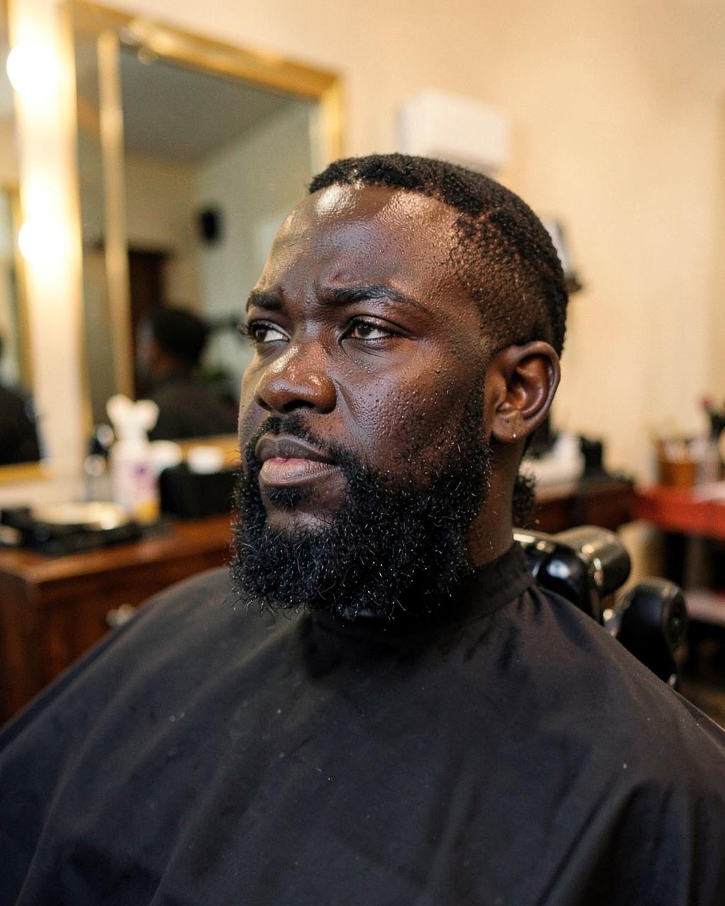 Beard sculpt before and after — after