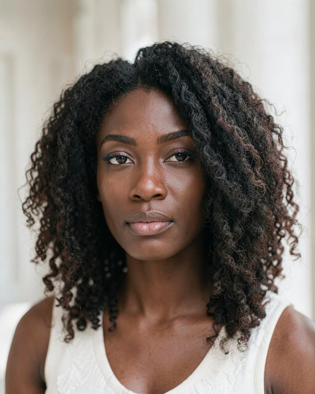 Natural hair cut before and after — before